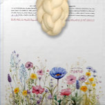 Wildflower Hebrew Name Challah Dough Cover & Napkin<br><div class="desc">Her challah is a work of art. Sign her name in HEBREW with a flourish on this stunning watercolor design. The casual wildflower floral border looks beautiful when draped over a large bowl of rising Challah dough. Need help with this design? Want to see other colours or design variations? Please...</div>