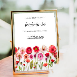 Wildflower Help the Busy Bride Address an Envelop Poster