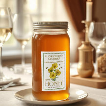 Wildflower Honey 2x3" Realistic Bees Dashed Border