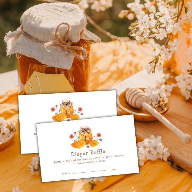 Wildflower Honey Bee Diaper Raffle Baby Shower  Enclosure Card (Wildflower Honey Bee Diaper Raffle Baby Shower Enclosure Card)