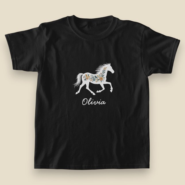 Wildflower Horse with Your Name Country Western T-Shirt (Creator Uploaded)