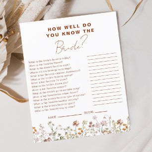 Wildflower How Well Do You know the Bride Flyer