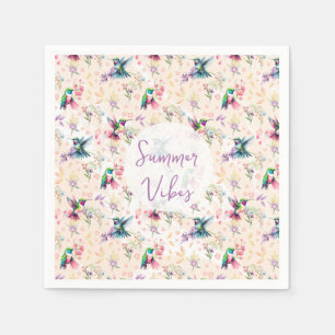 Wildflower & Hummingbird Summer Vibes Napkin