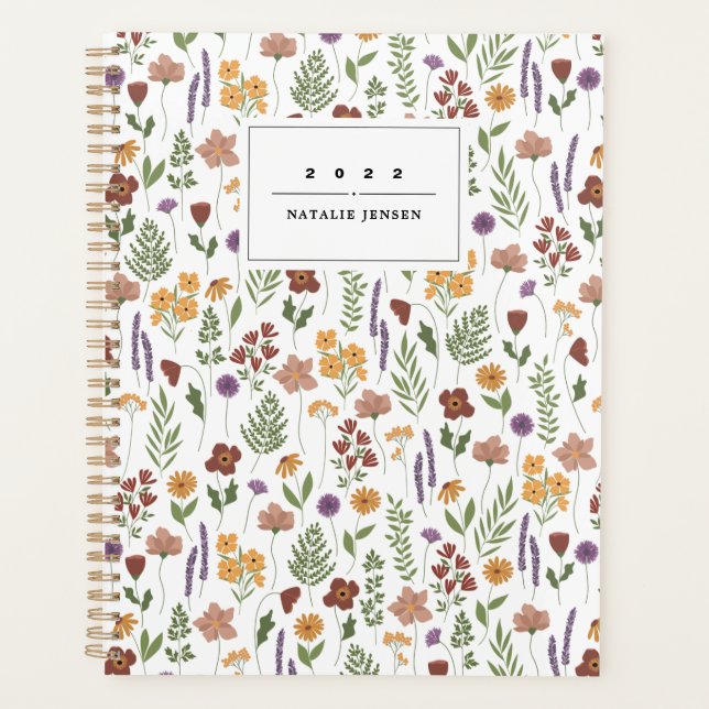 Wildflower Illustrated Personalised Planner (Front)