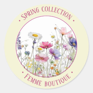 Wildflower illustration custom text sticker