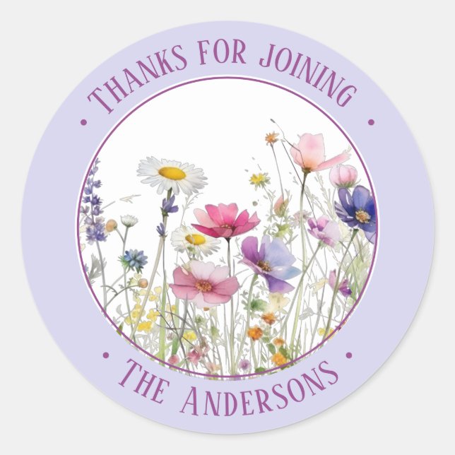 Wildflower illustration custom text sticker (Front)