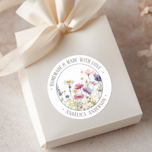 Wildflower illustration custom text sticker