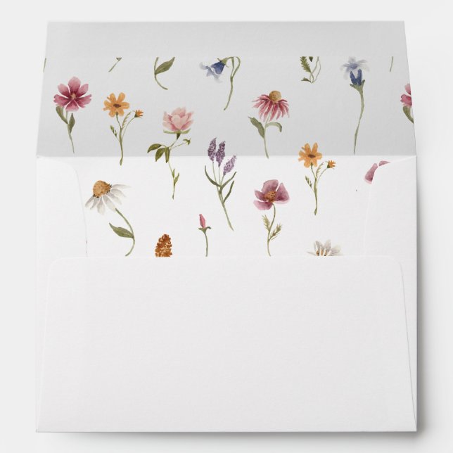 Wildflower In Bloom Floral Lined envelope (Back (Bottom))