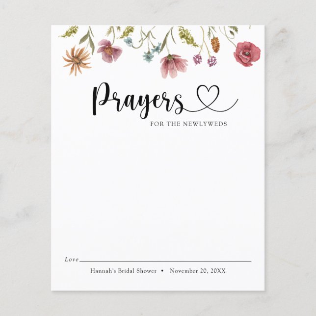 Wildflower In Bloom Prayers for the Newlyweds (Front)