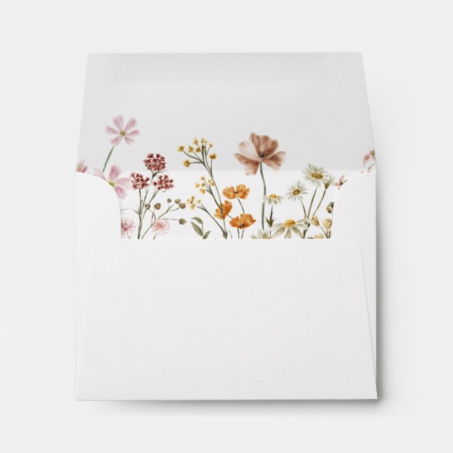 Wildflower in Bloom Wedding Boho Garden Envelope (Back (Bottom))