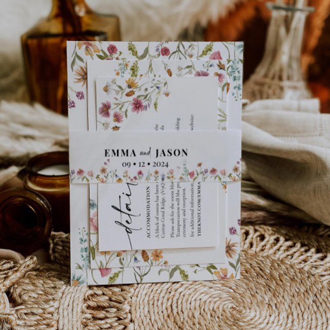 Wildflower Invitation Belly Band (Creator Uploaded)