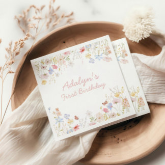 Wildflower Isn't She Onederful Birthday Napkin