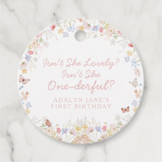Wildflower Isn't She Onederful Favour Tag