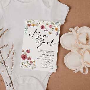 Wildflower It's a Girl Baby Shower Invitation
