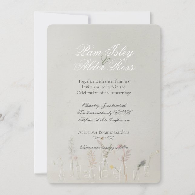 Wildflower Jars Boho Wedding Invitation (Front)