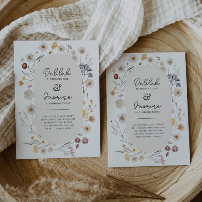 Wildflower Joint Birthday Invitation (Creator Uploaded)