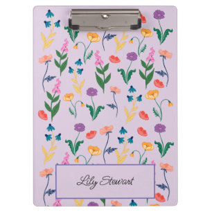 Wildflower Lavender Personalised Clipboard
