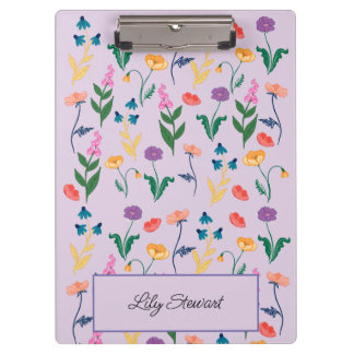 Wildflower Lavender Personalised Clipboard
