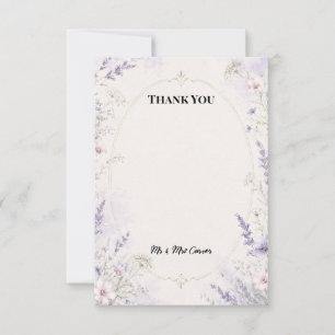 Wildflower Lavender Watercolor Thank You Card