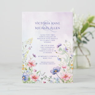 Wildflower Lavender Wedding Invitation
