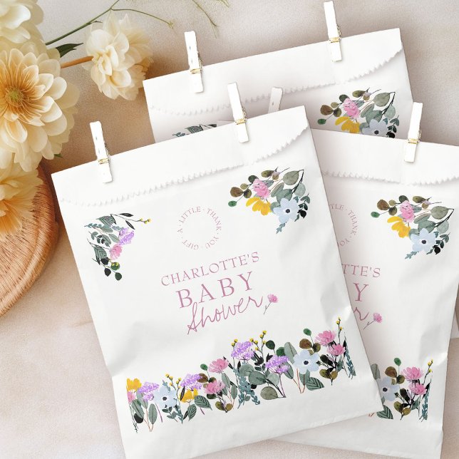 Wildflower Lawn Little Thank You Gift Baby Shower Favour Bags (Baby Shower favor bags from my Wildflower Lawn Baby Shower Collection)