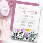 Wildflower Lawn Pretty Baby Sprinkle Invitation<br><div class="desc">Wildflower baby sprinkle invitation with personalized poem. The design has a floral border of wild flowers in pink lilac yellow and blue. If you would like matching products,  please browse my Wildflower Lawn collection or message me to add the design templates you need.</div>