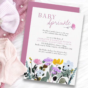 Wildflower Lawn Pretty Baby Sprinkle Invitation