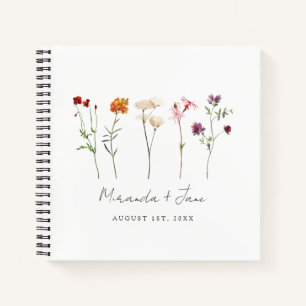 Wildflower Lesbian Pride Floral Wedding Guest Book