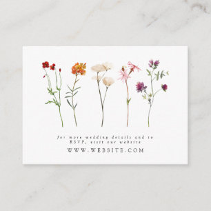 Wildflower Lesbian Pride Floral Wedding Website Enclosure Card