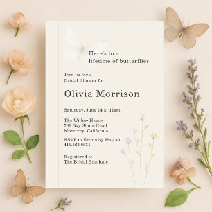 Wildflower Lifetime of Butterflies Bridal Shower Invitation