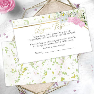 Wildflower Lingerie Raffle Bridal Shower Enclosure Card