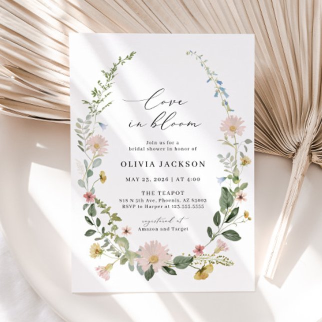 Wildflower Love In Bloom Bridal Shower Invitation (Front)