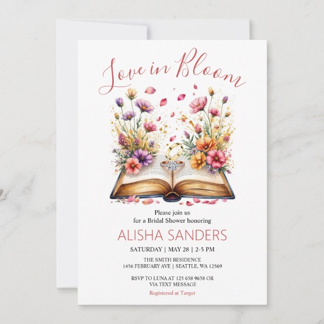 Wildflower Love in Bloom Bridal Shower Invitation (Front)