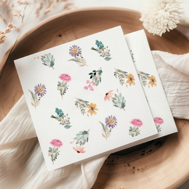 Wildflower Love in Bloom Bridal Shower Napkin (Creator Uploaded)