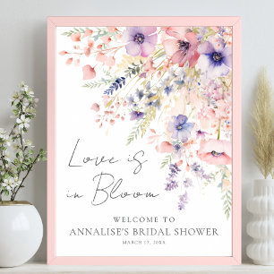 Wildflower Love In Bloom Floral Bridal Shower Poster