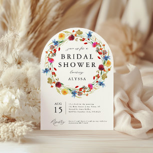 Wildflower Love in Bloom Pattern Back Shower Arch Invitation