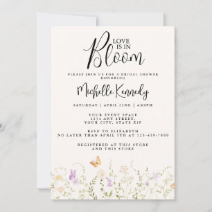 Wildflower Love Is In Bloom Bridal Shower  Invitation