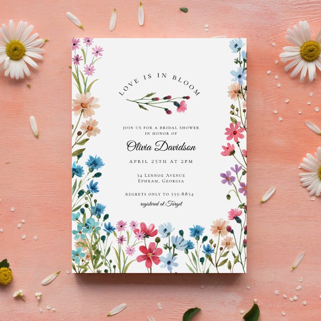 Wildflower Love is in Bloom Bridal Shower Invitation (Creator Uploaded)