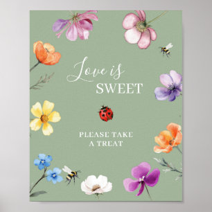 Wildflower Lovebug  Love is Sweet Party Sign