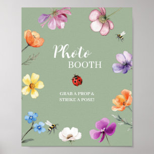 Wildflower Lovebug Photo Booth Party Sign