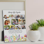 Wildflower Loving Life Together 11 Photo Plaque<br><div class="desc">Pretty wildflower photo display personalised with 11 of your favourite photos and your custom text, such as "loving life together" and your custom wording or sentiment. Your photos are displayed in rounded rectangle shapes and, if you have any problems with placement, try cropping your picture to a horizontal landscape shape...</div>