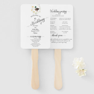 Wildflower Mallard Duck Wedding Hand Fan