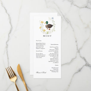 Wildflower Mallard Duck Wedding Menu