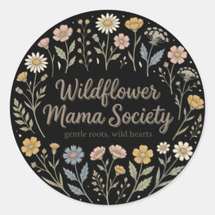 Wildflower Mama Society Aesthetic Aesthetic Garden Classic Round Sticker