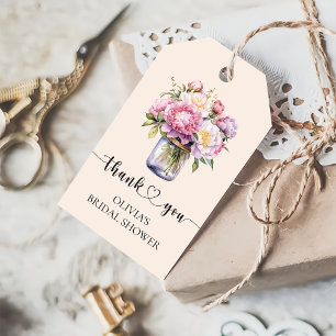 Wildflower Mason Jar Bridal Shower Favour  Gift Tags