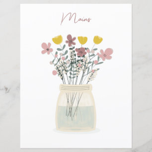 Wildflower Mason Jar Mains Recipe Divider