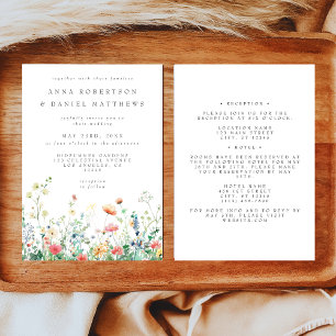 Wildflower Meadow All in One Wedding Invitation