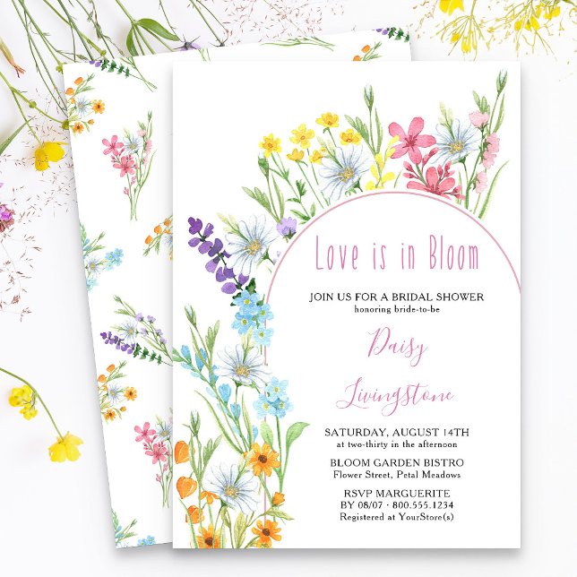 Wildflower Meadow Arch Bridal Shower Invitation (Love is in Bloom Invitation from my Wildflower Meadow Bridal Shower collection)