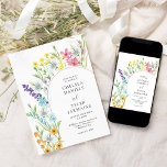 Wildflower Meadow Arch Elegant Floral Wedding Invitation<br><div class="desc">Wildflower Meadow Wedding invitation with delicate wild flowers framing the arch. This pretty watercolor wildflower design has dainty meadow flowers in pink lilac blue orange and yellow. Perfect for spring and summer themes from country floral garden to organic boho. If you would like matching products, please browse my Wildflower Meadow...</div>
