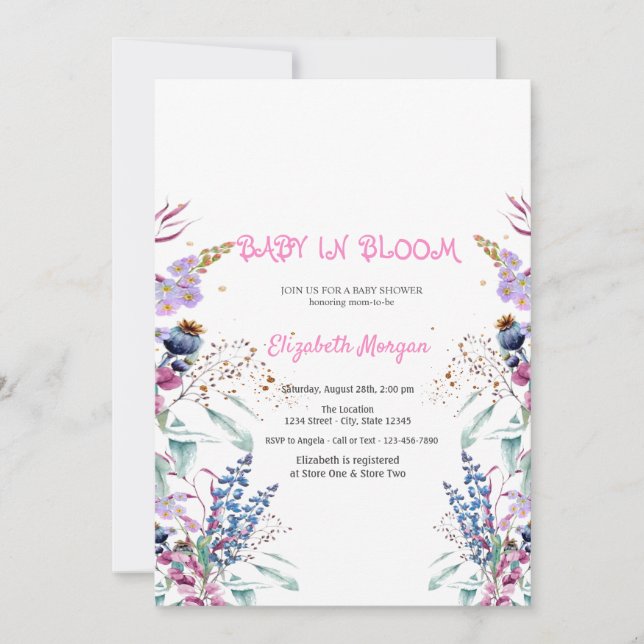 Wildflower Meadow Baby in Bloom  Baby Shower Invitation (Front)